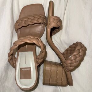 Dolce Vita Tan Braided Block Heel Mules